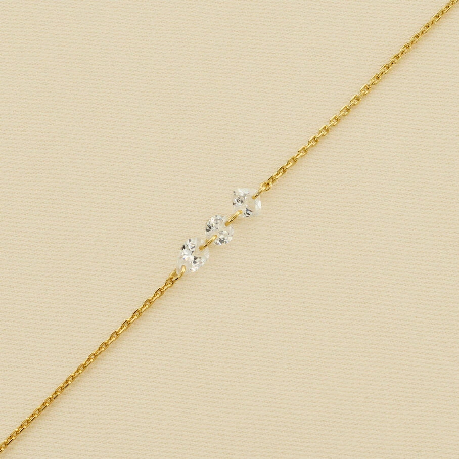 AGATHA FR Bracelet Souple PETILLE - Cristal / Doré