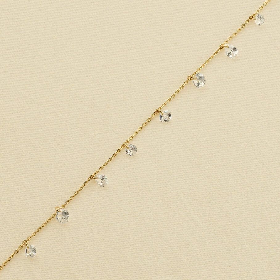 AGATHA FR Bracelet Souple PETILLE - Cristal / Doré