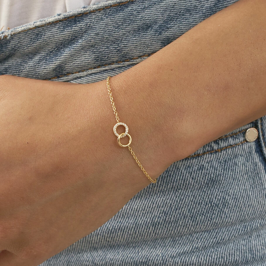 AGATHA FR Bracelet Souple RONDOU - Cristal / Doré – Image 2