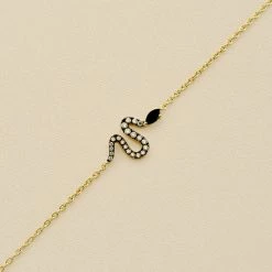 AGATHA FR Bracelet Souple SNAKY - Cristal / Gun