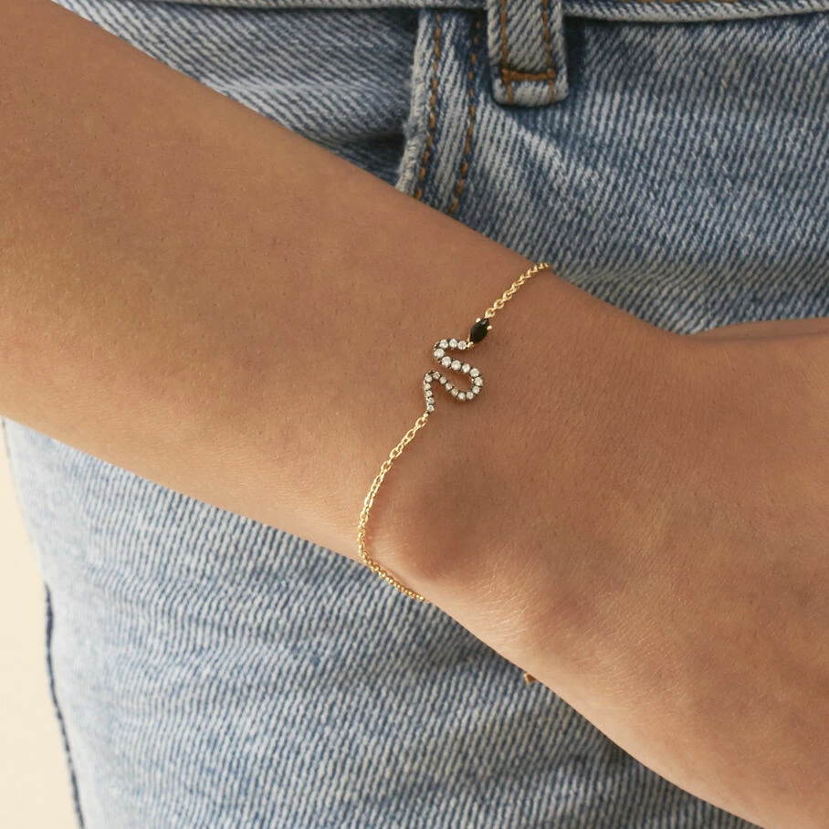 AGATHA FR Bracelet Souple SNAKY - Cristal / Gun – Image 2