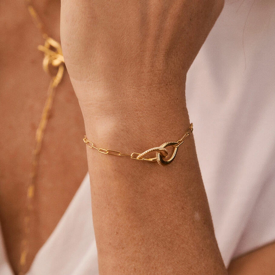 AGATHA FR Bracelet Souple GEMINI - Cristal / Doré – Image 2