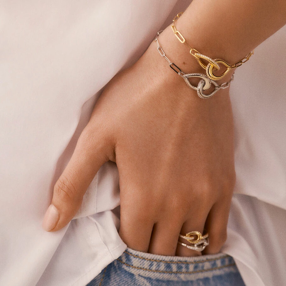 AGATHA FR Bracelet Souple GEMINI - Cristal / Doré – Image 3