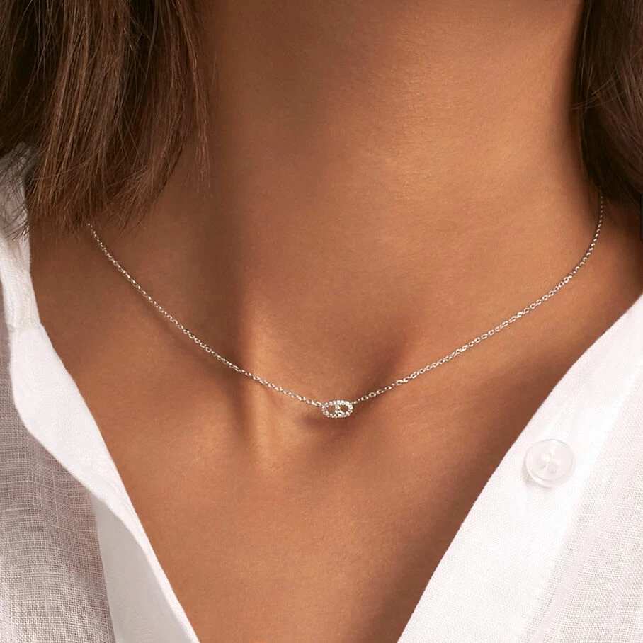 AGATHA FR Collier Ras Du Cou ETREINTE - Cristal / ArgentĂ© â Image 2