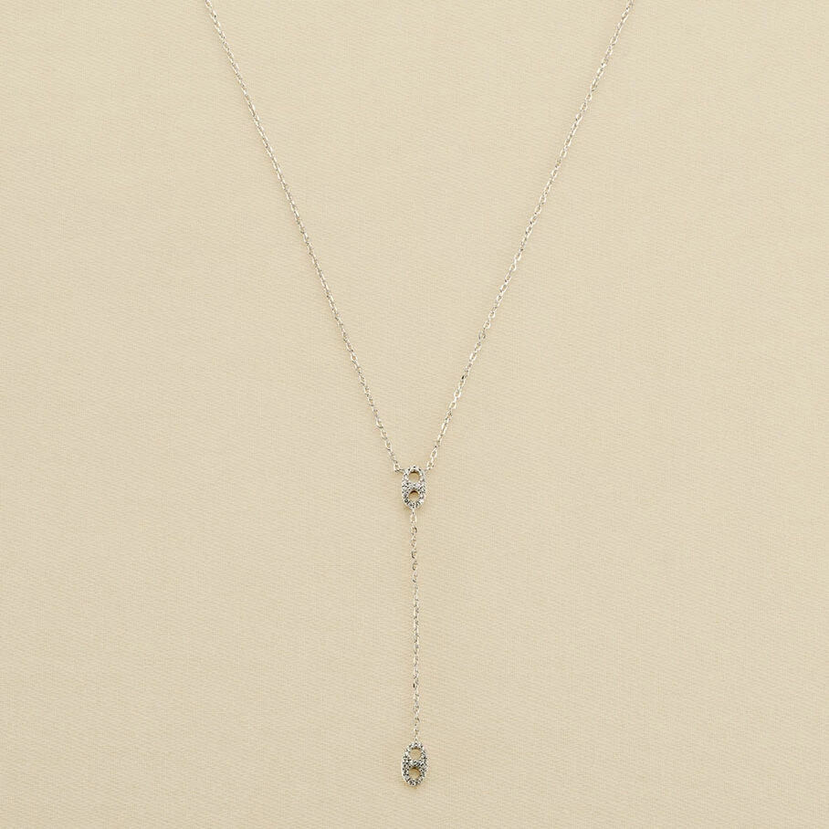 AGATHA FR Collier Mi-long ETREINTE - Cristal / Argenté