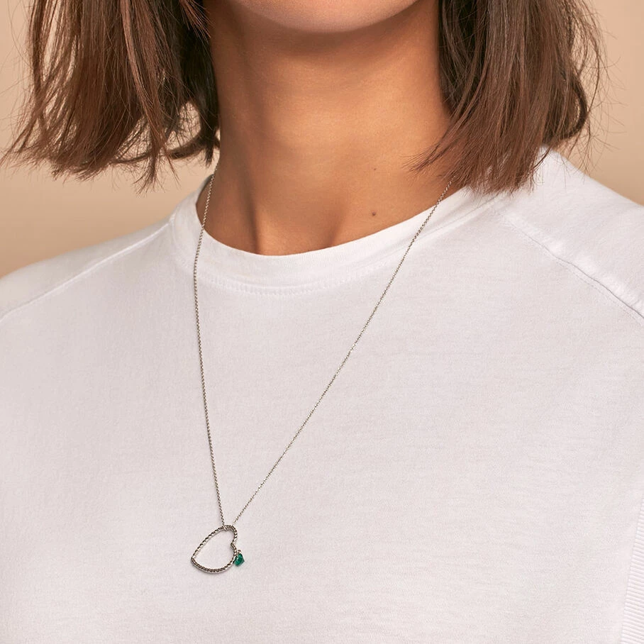 AGATHA FR Collier Mi-long BEGUIN - Vert / ArgentĂ© â Image 2