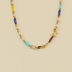 AGATHA FR Collier Mi-long CHIEN - Multicolore / Doré