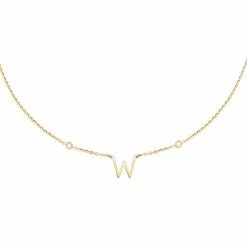 AGATHA FR Collier Ras Du Cou LETTRE W - Cristal / Doré