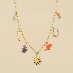 AGATHA FR Collier Ras Du Cou RODEO - Multicolore / Doré