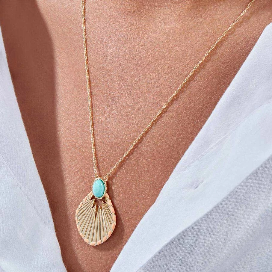 AGATHA FR Collier Mi-long ARLEQUIN - Amazonite – Image 2