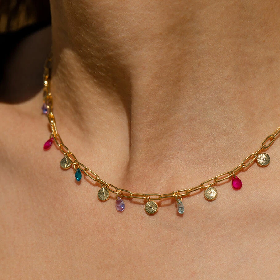 AGATHA FR Collier Ras Du Cou CYCLADES - Multicolore / Doré – Image 2