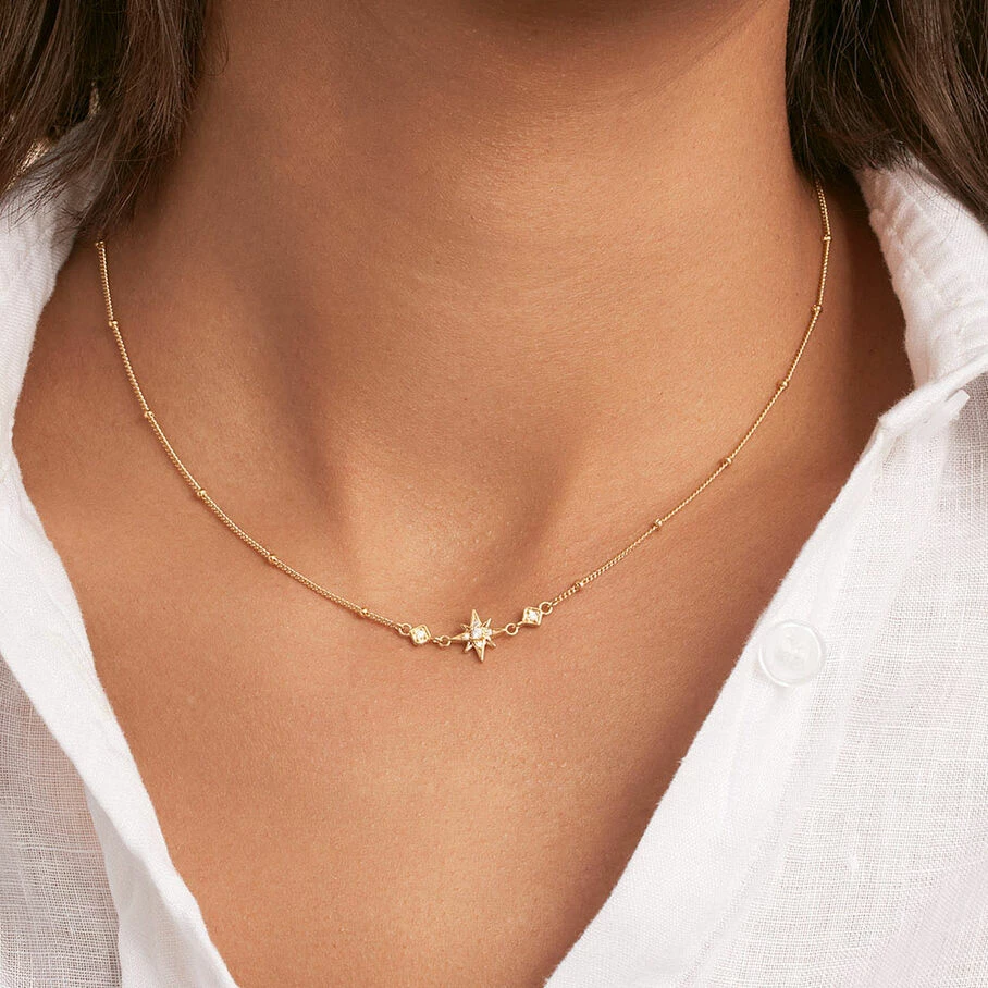 AGATHA FR Collier Ras Du Cou OURSE - Cristal / Doré – Image 2