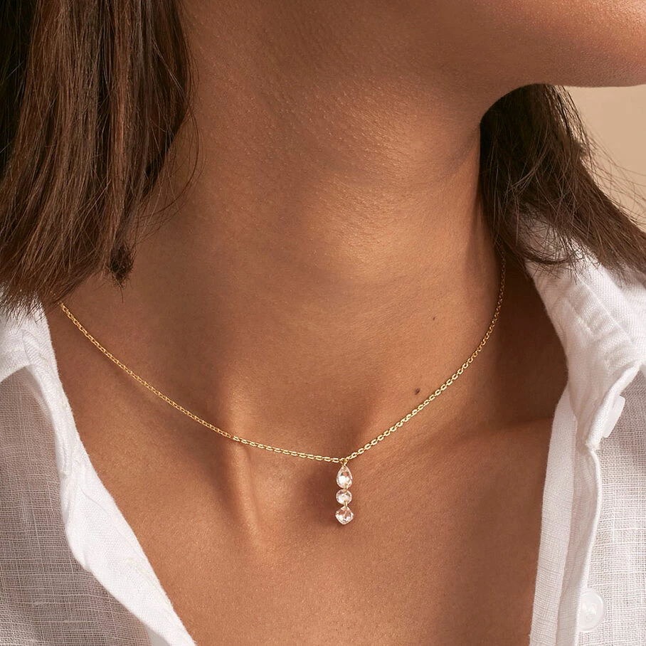 AGATHA FR Collier Ras Du Cou PETILLE - Cristal / DorĂ© â Image 2