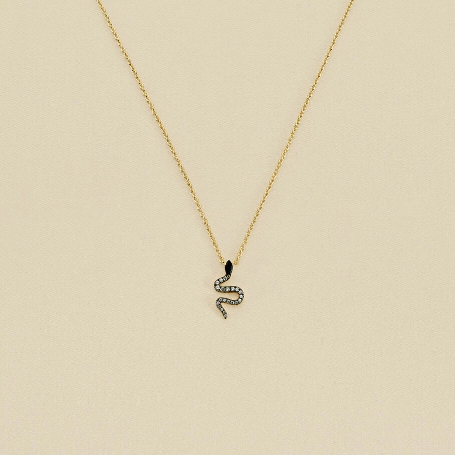 AGATHA FR Collier Ras Du Cou SNAKY - Cristal / Gun