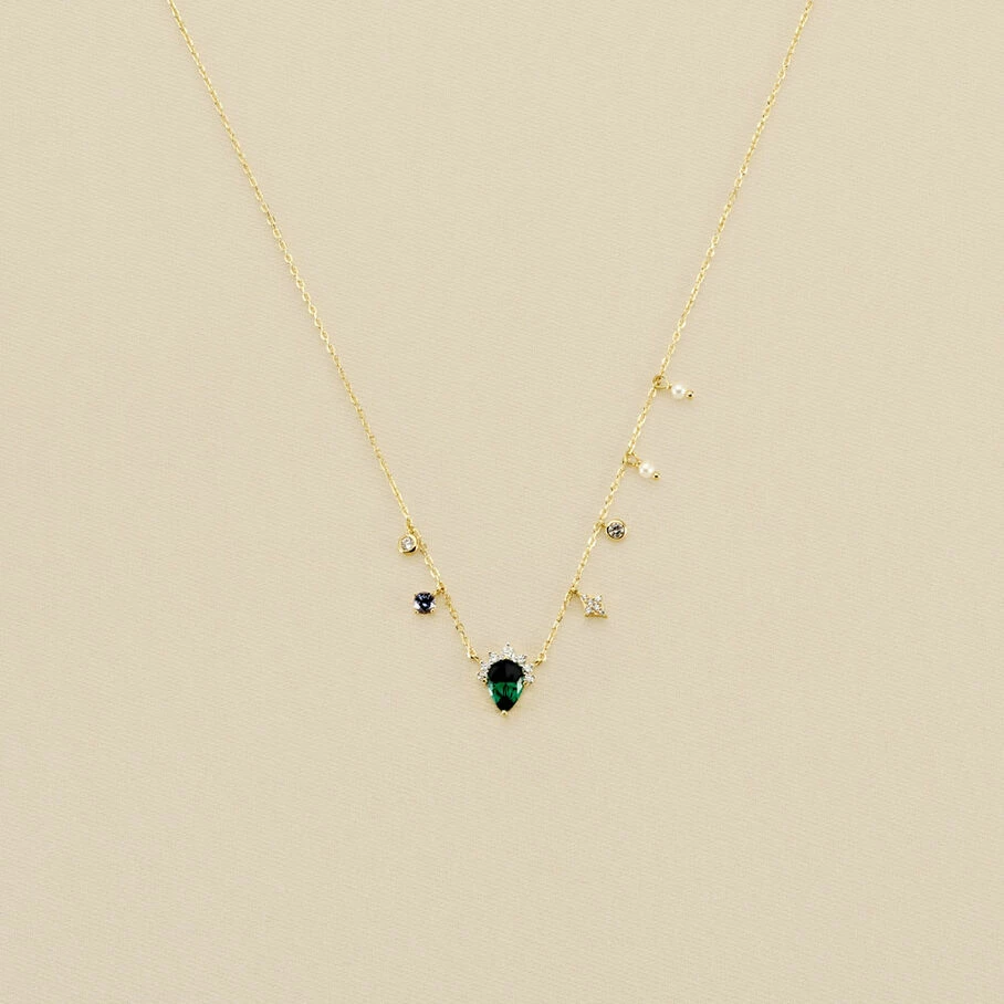 AGATHA FR Collier Ras Du Cou ASTRE - Vert / Doré