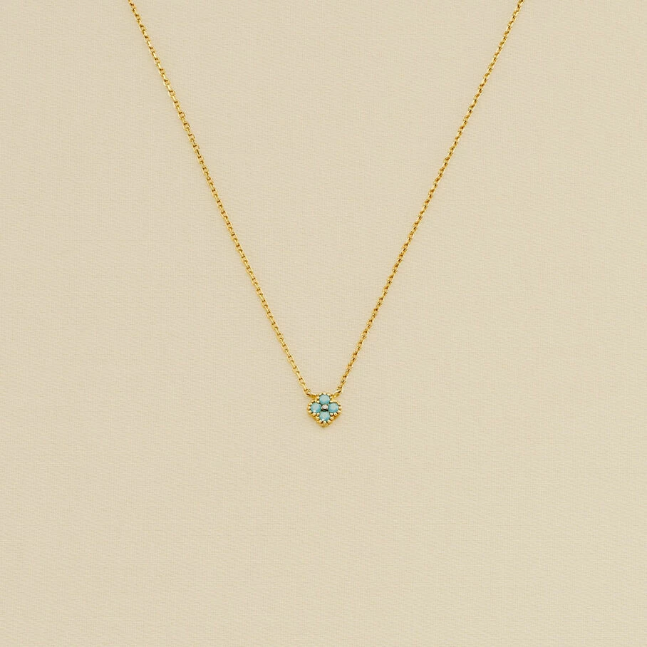 AGATHA FR Collier Ras Du Cou BELOVED - Turquoise / Doré