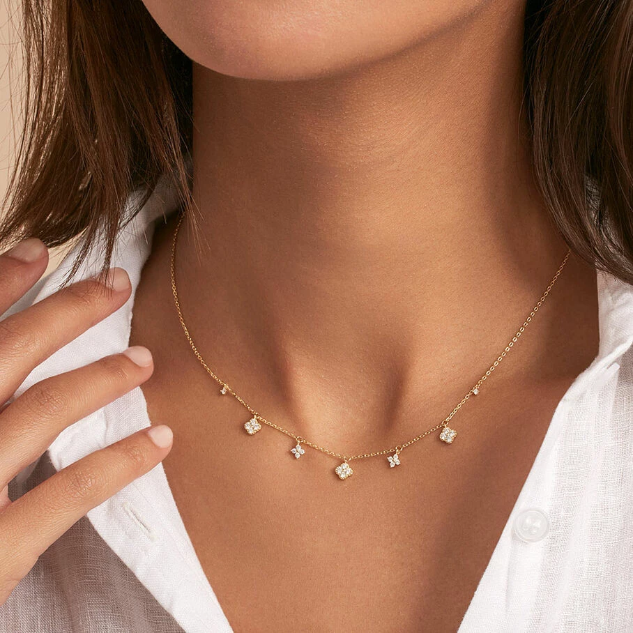 AGATHA FR Collier Ras Du Cou BELOVED - Cristal / Doré – Image 2