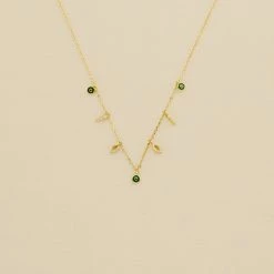 AGATHA FR Collier Ras Du Cou LUCKY EYE - Vert / Doré