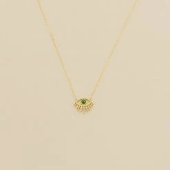 AGATHA FR Collier Mi-long LUCKY EYE - Vert / Doré