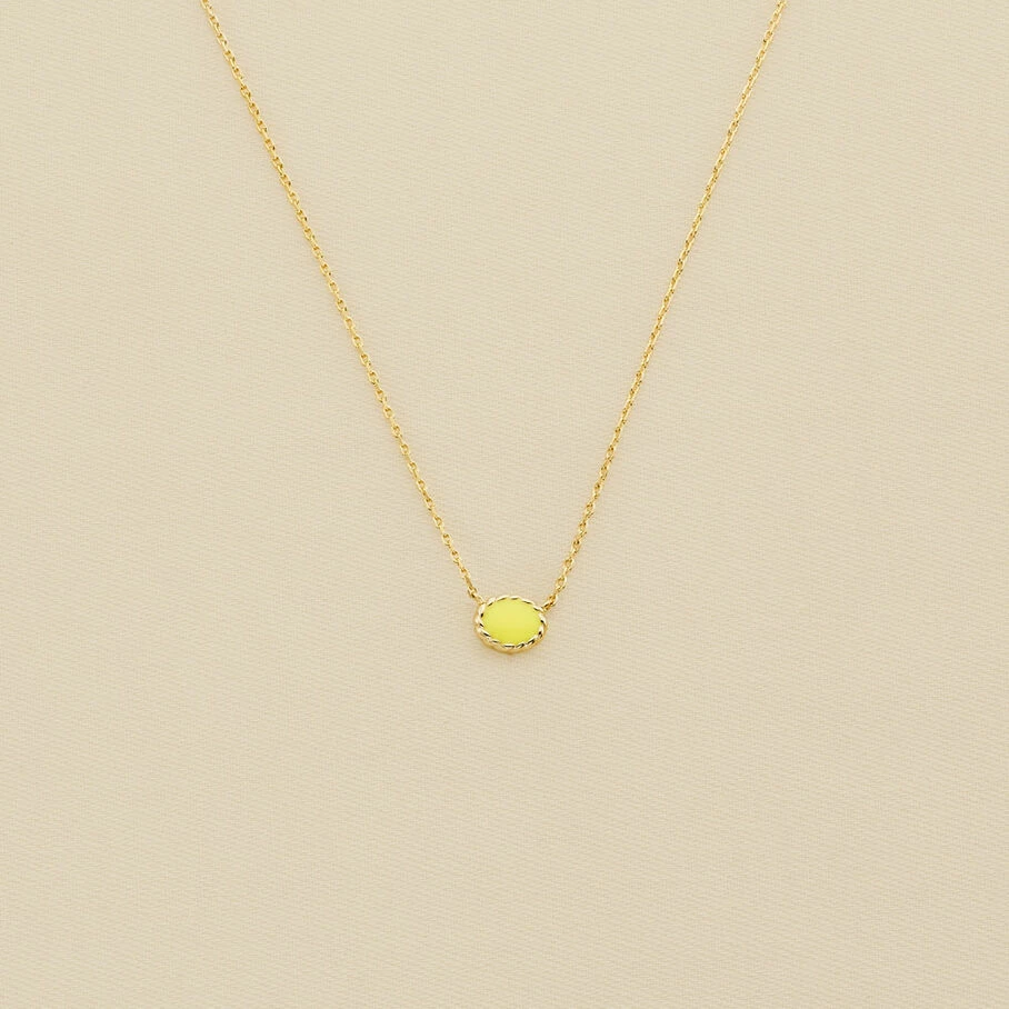 AGATHA FR Collier Ras Du Cou ATMA - Amazonite/ Jaune