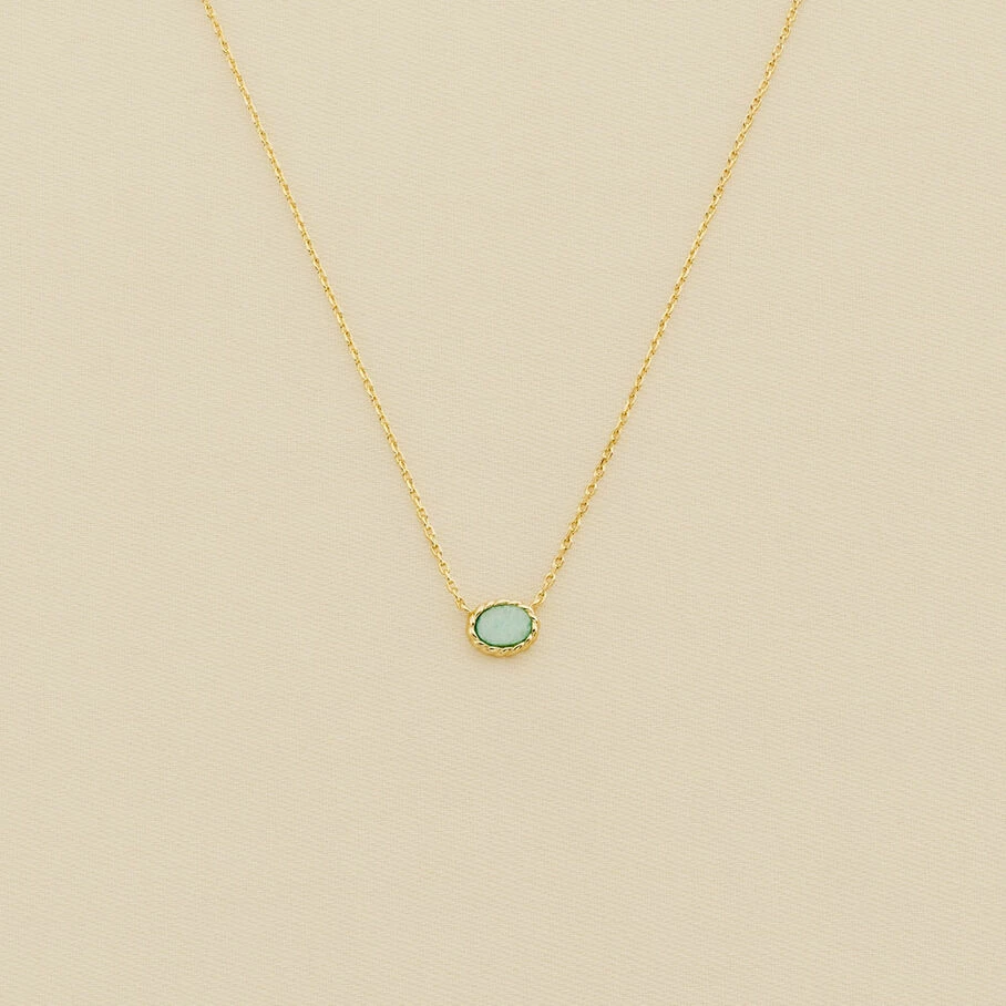 AGATHA FR Collier Ras Du Cou ATMA - Amazonite/ Jaune – Image 2