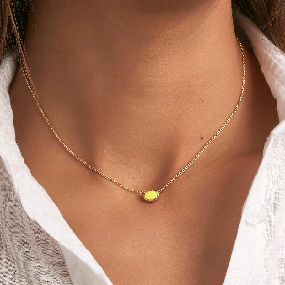 AGATHA FR Collier Ras Du Cou ATMA - Amazonite/ Jaune – Image 4