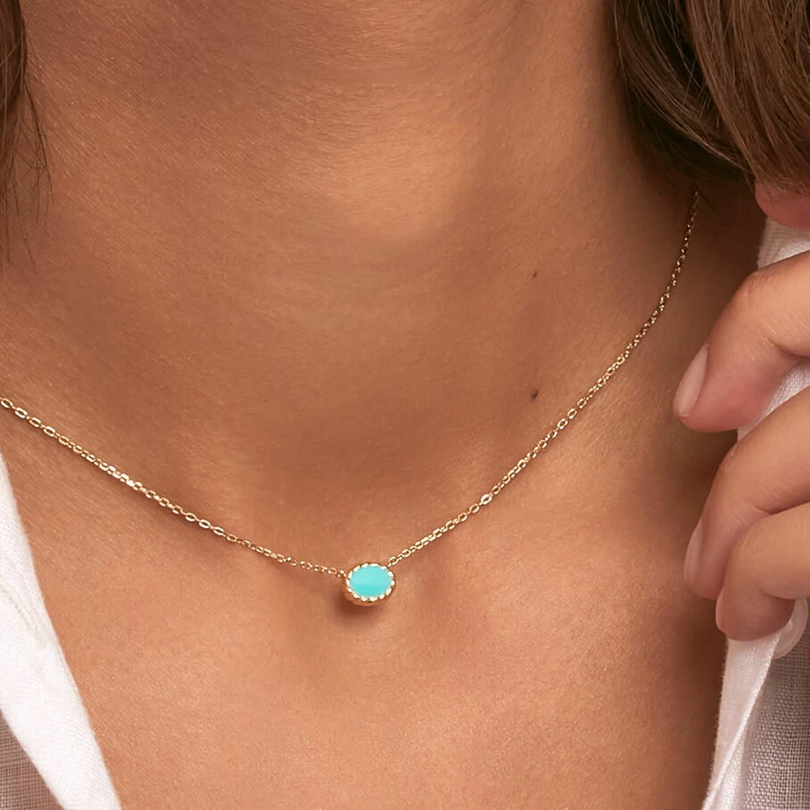 AGATHA FR Collier Ras Du Cou ATMA - Lapis/ Bleu – Image 4